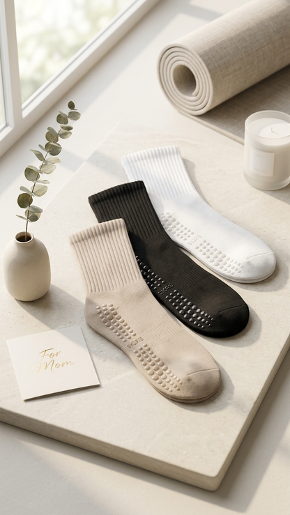 Non-Slip Pilates Grip Socks — 3 Pack for Women